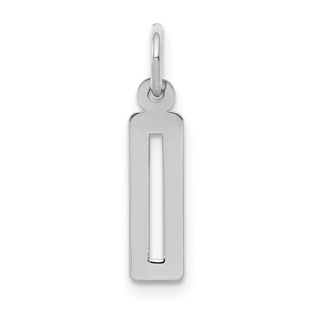 925 Sterling Silver Polished Small Elongated Number 4 Charm Pendant 